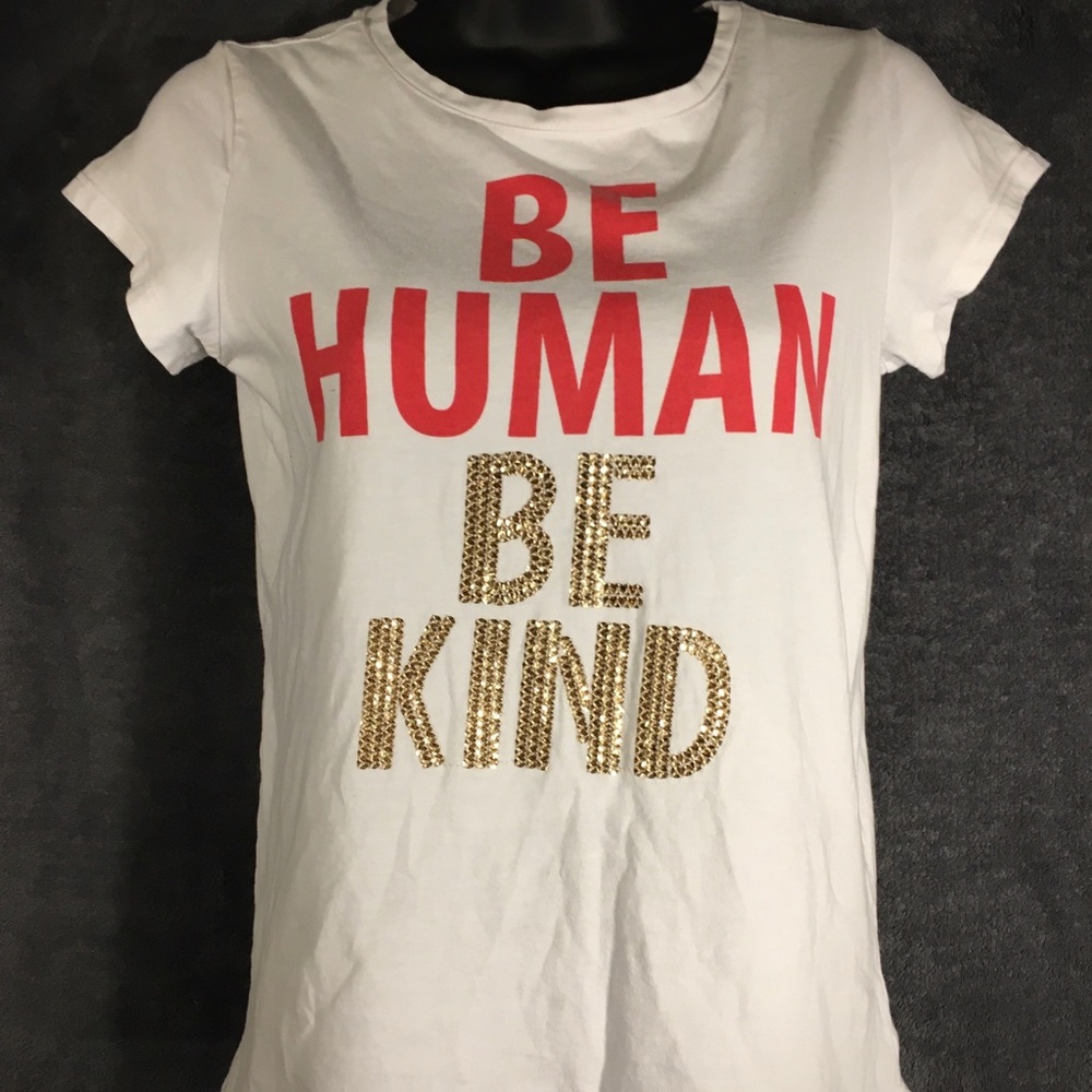 DIP Be Human Be Kind Sequined Tee